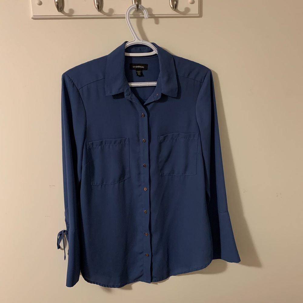 Le Chateau Blue Dress Shirt button up
